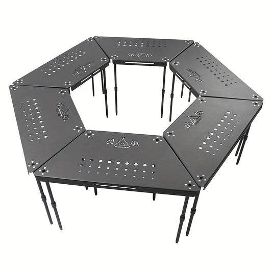 Aluminum Camping Table Non-Folding Hexagonal
