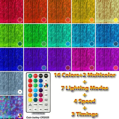 Festive Brilliance: 17-Color Christmas LED String Lights Curtain