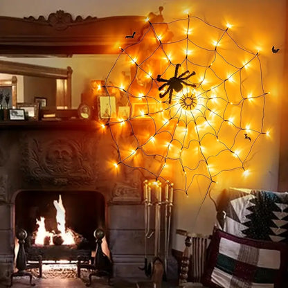 Spiderweb Glow: Warm LED Decor