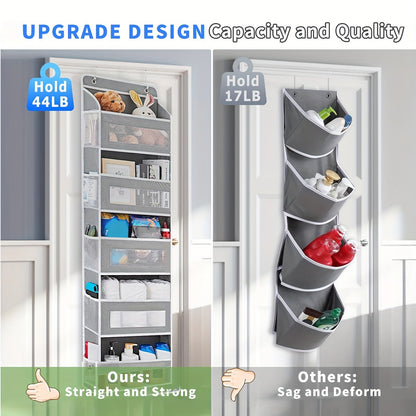 3-Layer Over-the-Door Storage Rack Gray