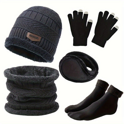Winter Knit Accessories Set for Adults (5-Piece)