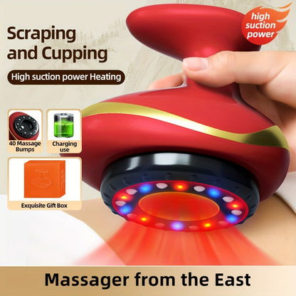 Electric Vacuum Cupping Massage Device with Heating(Red)