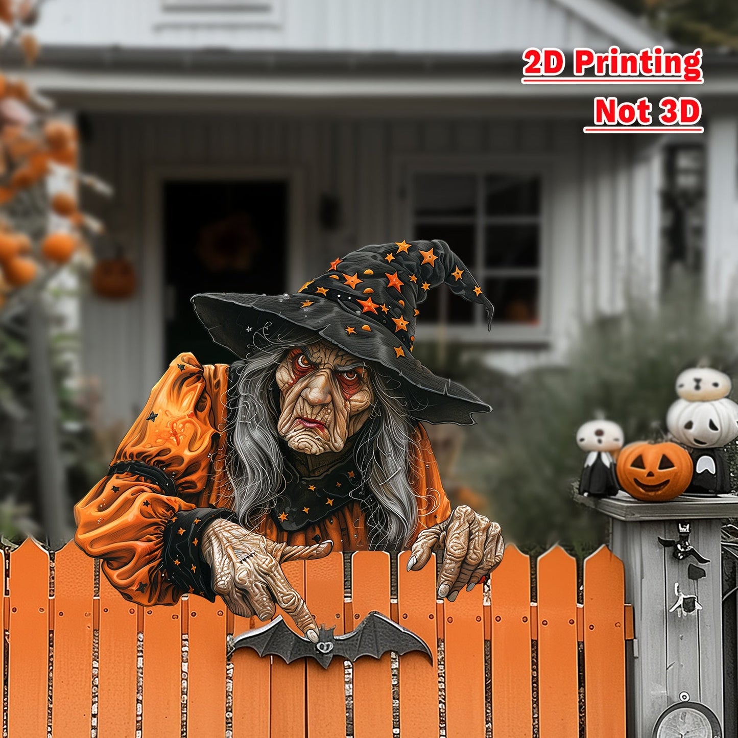 Halloween Witch Fence Decoration