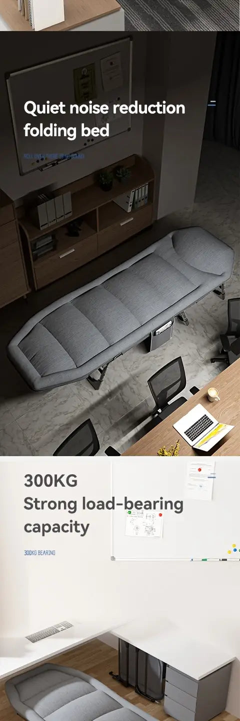 Portable Folding Bed: Single, Free Installation, Ideal for Camping - Gray