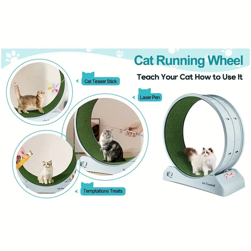 Pet Fitness Wheel - Interactive Treadmill for Cats and Dogs Grey