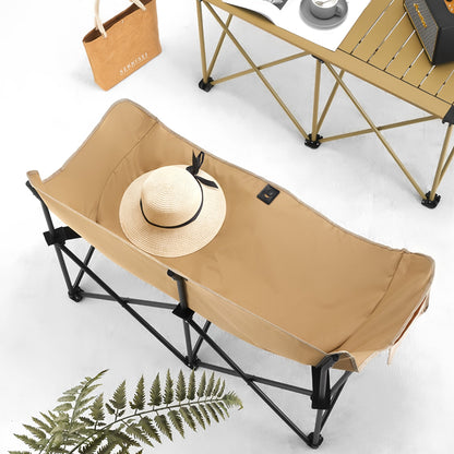 2-Person Folding Camping Sofa Chair with Armrests