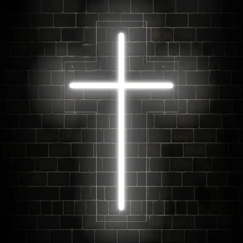 Divine Glow - Jesus Cross Neon Sign (23.88 X 13.46cm) - Home Decor LED Neon Sign