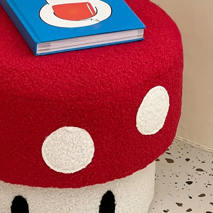 Red Shoe Changing Bench - Mushroom