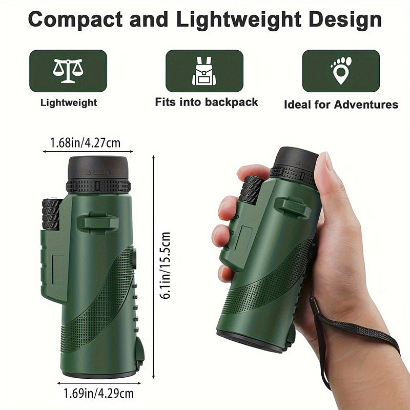 HD Monocular Telescope with Phone Holder and Tripod