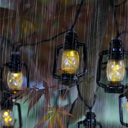 Solar Retro Oil String Lamp - 1 Pack, 8 Functions, Waterproof Outdoor