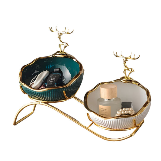 Shoe Cabinet with Golden Frame and Handles