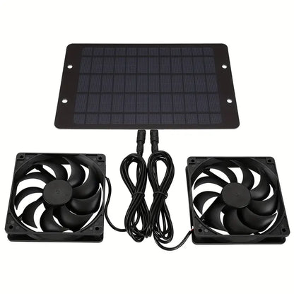 Solar-Powered Electric Ventilator - 10W/12V Dual Fan Pack