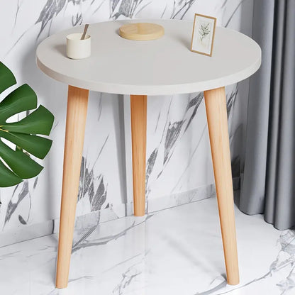 Minimalist Round White Coffee Table - Small and Space-Saving