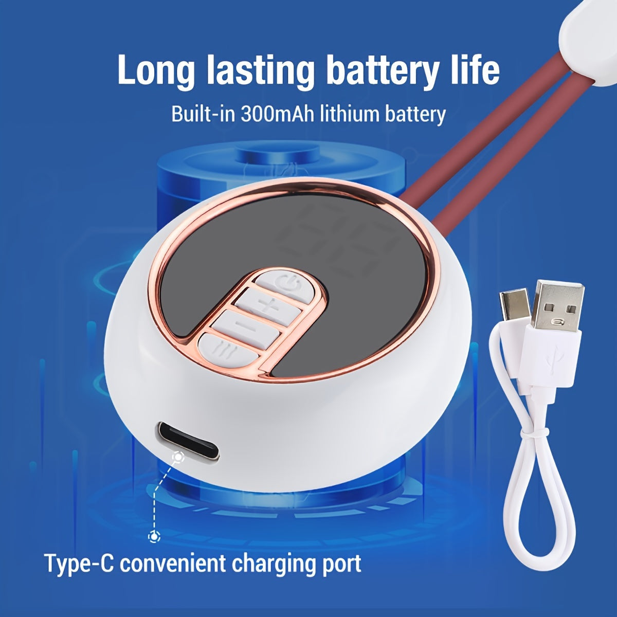 USB Rechargeable Neck & Shoulder Massager with Heat(White)