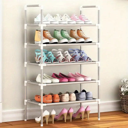 The Multi-Layer Free Standing Shoe Rack brings organization to your shoe chaos