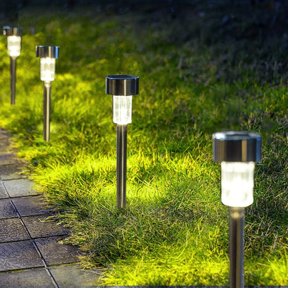 Solar LED Path Lights Outdoor Stainless Steel (10-Pack)