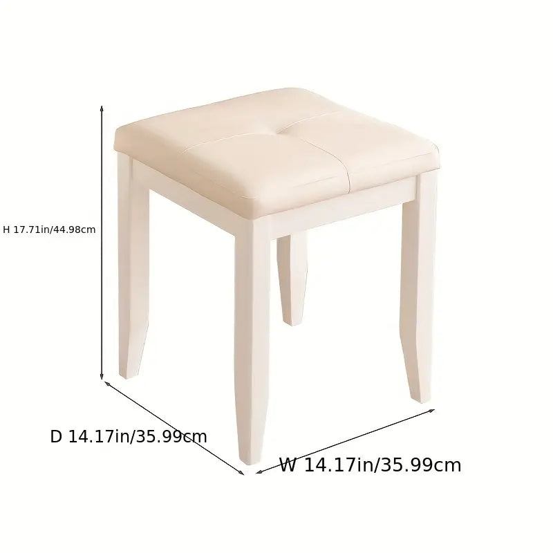 Minimalist White Dressing Stool - Bedroom Makeup Chair