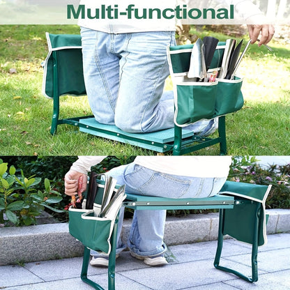 Garden Kneeling Chair with Cushion and Tool Bag