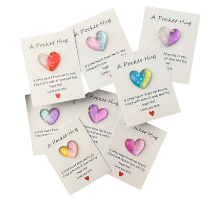 8pcs Heart Pocket Hug with Encouragement Card