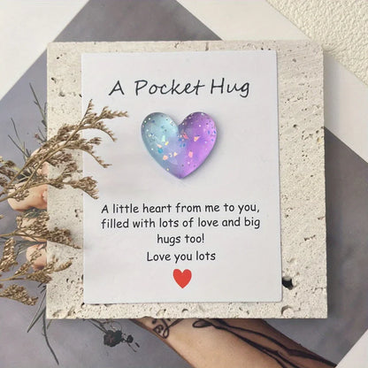 8pcs Heart Pocket Hug with Encouragement Card