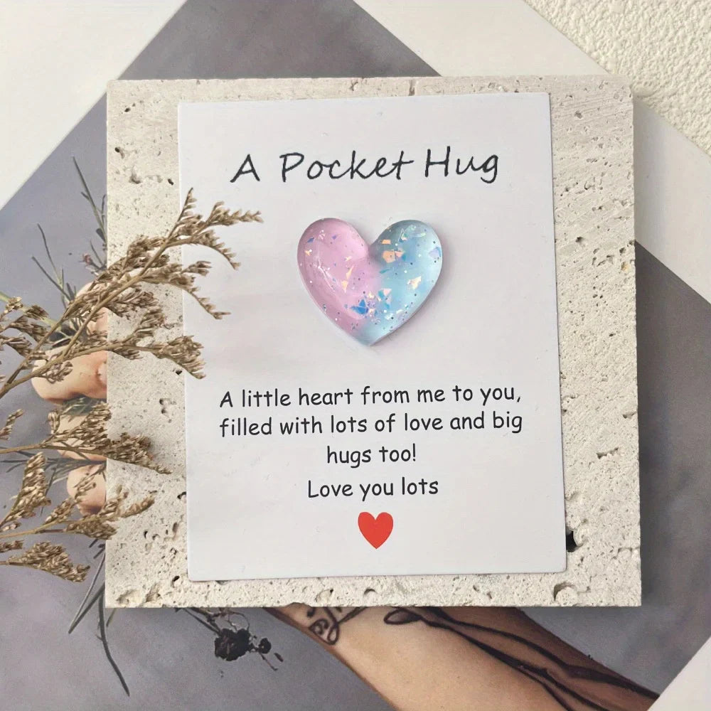 8pcs Heart Pocket Hug with Encouragement Card