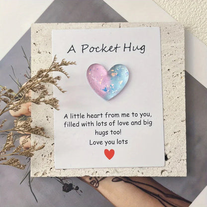 8pcs Heart Pocket Hug with Encouragement Card