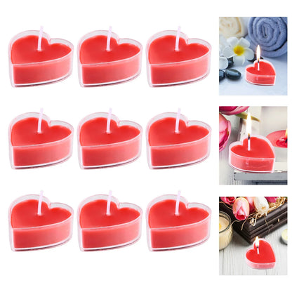 9 Pcs Heart-Shaped Scented Christmas Tealight Candles