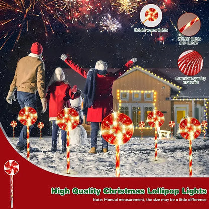 Luminous Lollipops: Festive Christmas Garden Lights Set