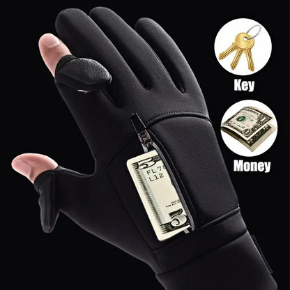 Premium Winter Windproof Waterproof Touch Screen Gloves - Medium, Black