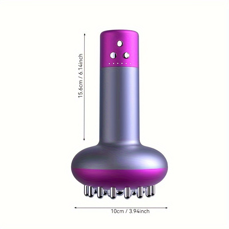 Heated Metal Back Massager - Handheld Smart Brush(Purple)