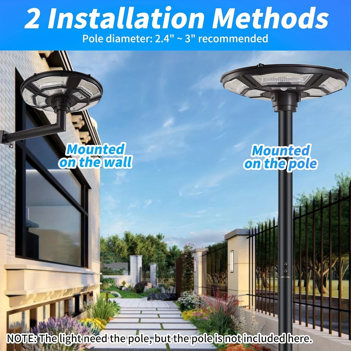 Solar UFO Street Lamp with Remote Sensor (750LED)