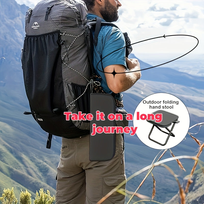 Black Portable Folding Camping Chair and Stool