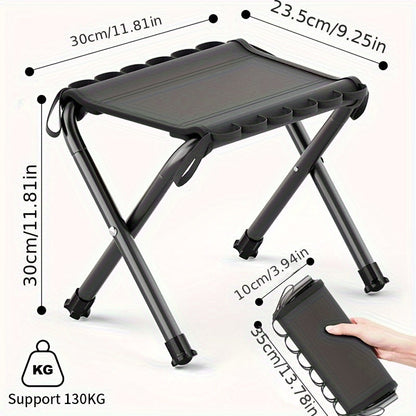 Folding Stool Frame Black Mesh Seat