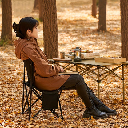 Portable Folding Steel Camping Chair with Backrest