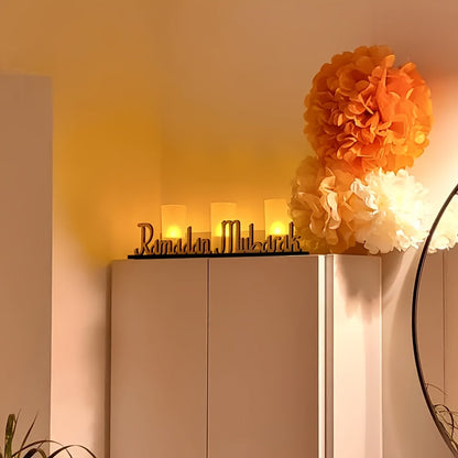 Wooden Ramadan Mubarak Table Sign Decor