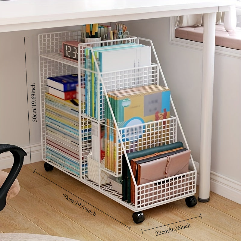 Mobile Storage Cart with Wheels for Desk Organization