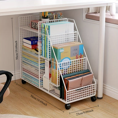 Mobile Storage Cart with Wheels for Desk Organization