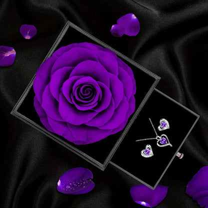 Elegant Heart-Shaped Jewelry Set with Purple Gemstones