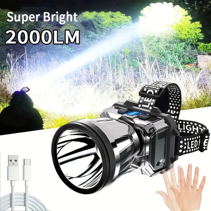 Super Bright USB Rechargeable Camping Headlight