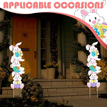 Tumbling Bunnies Yard Stakes - Set of 2 | 99.82cm