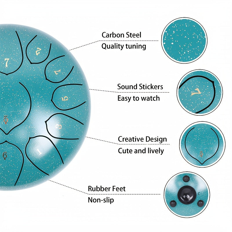 13-Note Steel Tongue Drum with Bag Set
