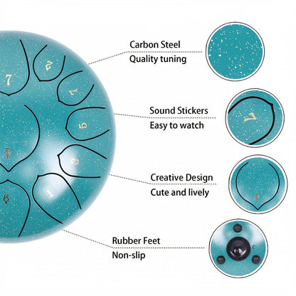 13-Note Steel Tongue Drum with Bag Set