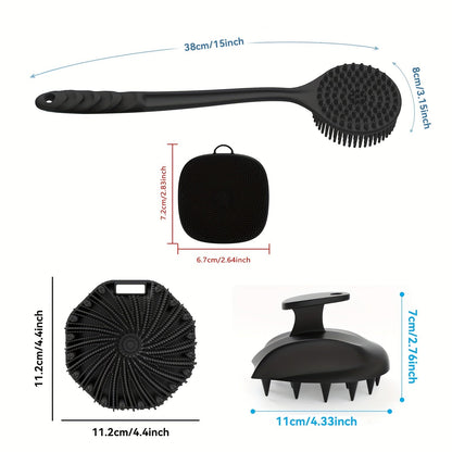 Silicone Bath Brush Set Gentle Exfoliating (4pcs)