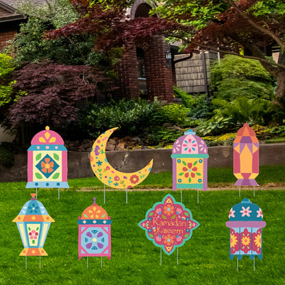 8-Pack Ramadan Garden Stakes Outdoor Lawn Signs