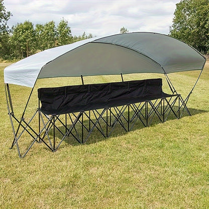 6-Person Folding Bench with Storage Pockets