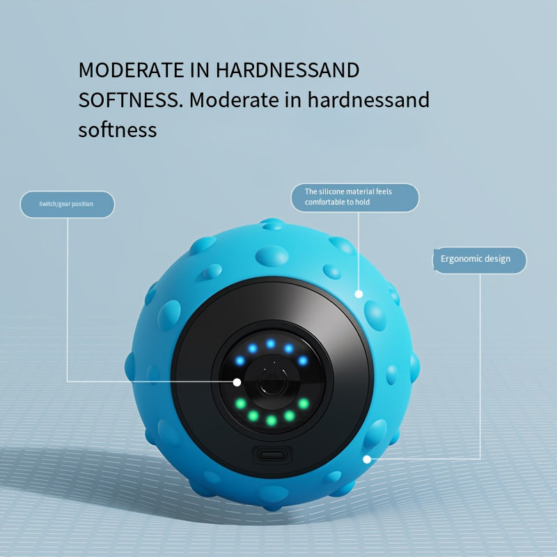 Portable USB Rechargeable Massage Ball – 5-Speed(Blue)