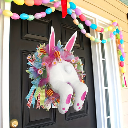 Rabbit Decoration Garland Bunny Wreath Easter Hanging Decor