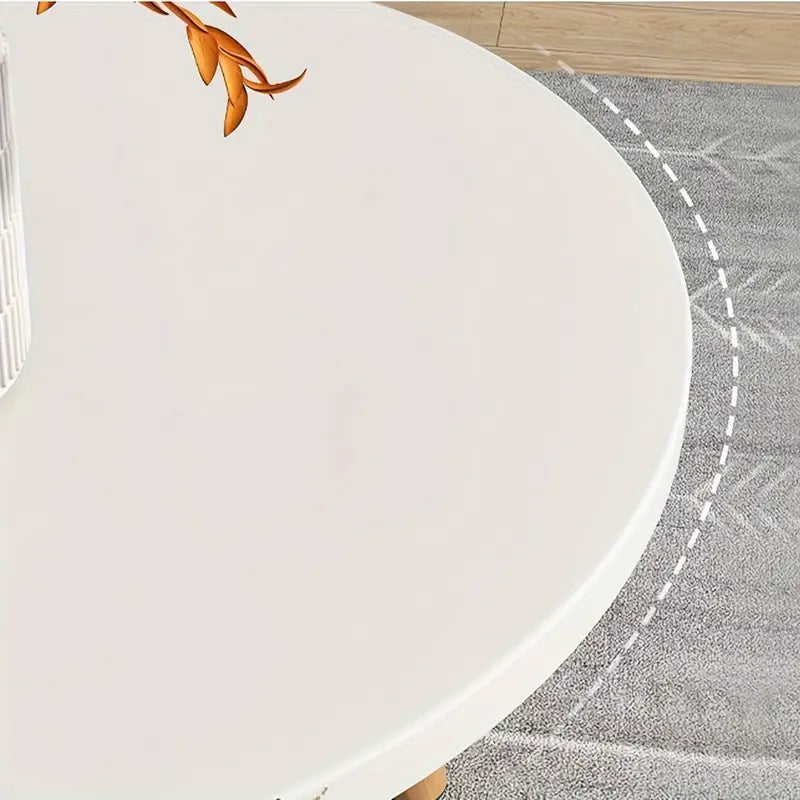 Minimalist Round White Coffee Table - Small and Space-Saving