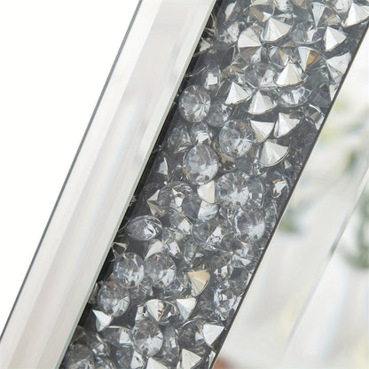 Extra Large Crushed Crystal Silver Vanity Wall Mirror (120cm)