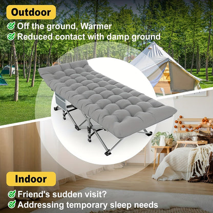 Folding Camp Cot with Mattress